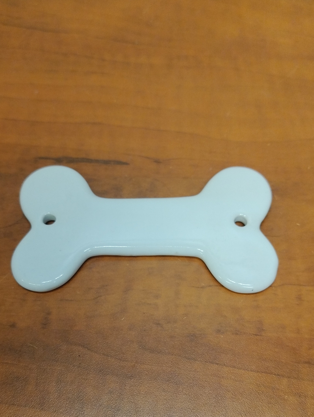 White Bone-Shaped Ceramic Tag